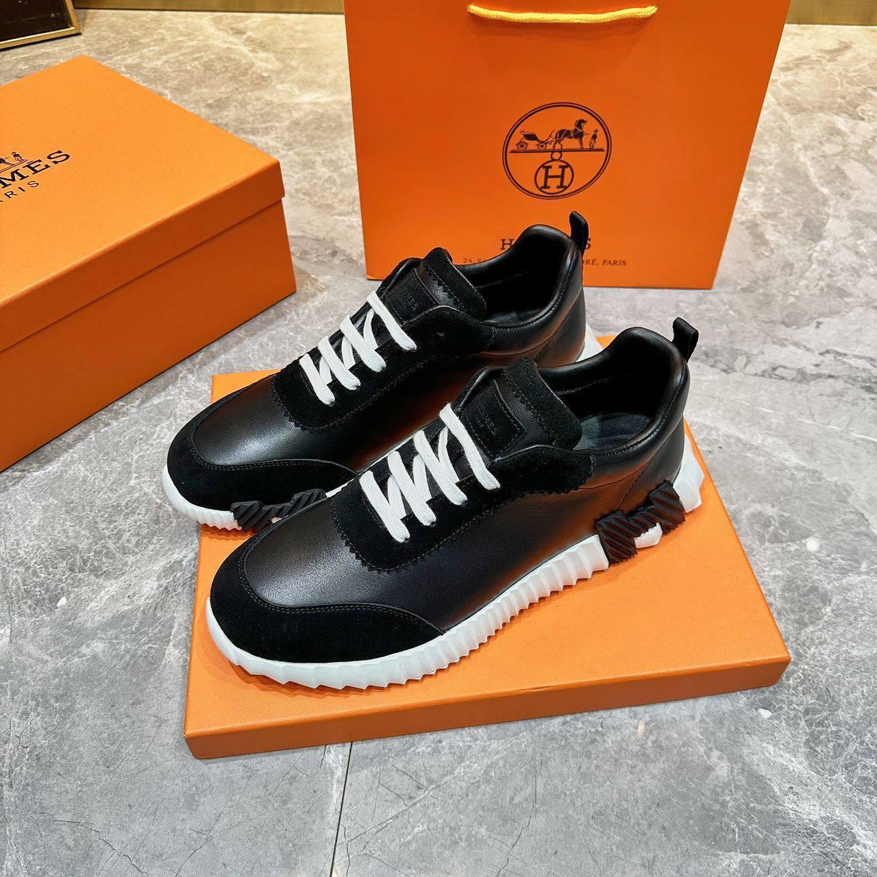 Мужские туфли Hermes из натуральной кожи и замши
