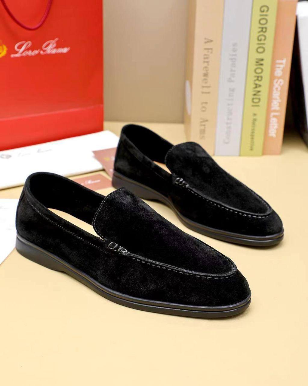 Мужские туфли Loro Piana из натуральной замши